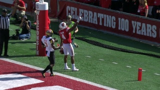 Wisconsin's Alex Hornibrook connects with A.J. Taylor for his second touchdown pass of the day