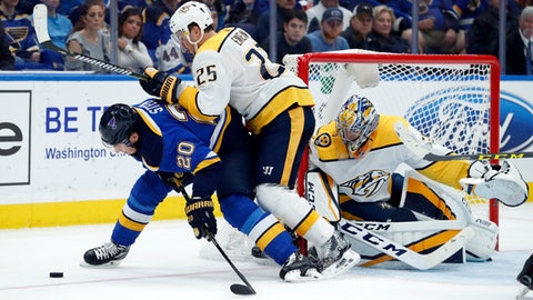 Johansen scores, Rinne stays hot, Predators blank Blues 2-0