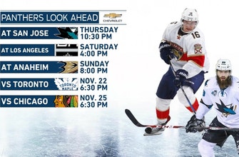 Panthers begin three-game Western Conference-road trip in San Jose