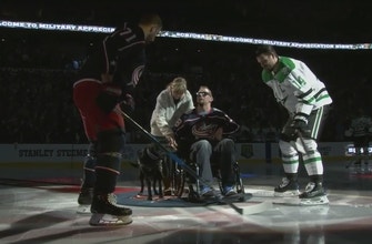 Blue Jackets, Stars honor US Army veteran in ceremonial puck drop