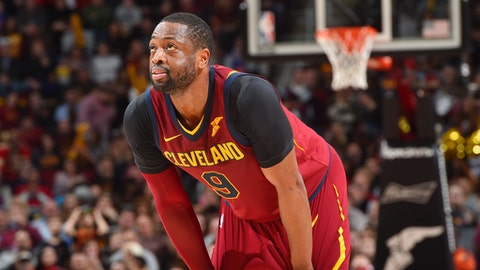 CLEVELAND OH- DECEMBER 9 Dwyane Wade #9 of the Cleveland Cavaliers looks on during the game against the Philadelphia 76ers