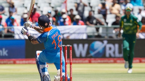 Indian batsman Virat Kohli in action during a One Day International match between South Africa and India at Newlands Stadium in Cape Town South Africa Wednesday Feb 7 2018