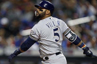 
					Villar producing with Brewers on base
				