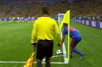 
					Watch another angle of James' beautiful pass and Mina's gorgeous finish for Colombia
				