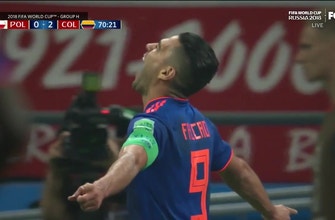 
					Watch Falcao score on a nice finish for Colombia's second goal
				
