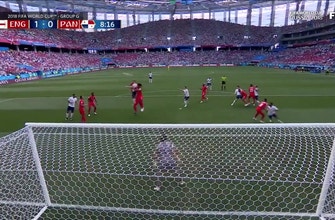 
					John Stones buries the perfect header off the corner for England
				