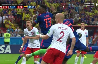 
					Yerry Mina finishes James’ beautiful ball as Colombia scores first
				