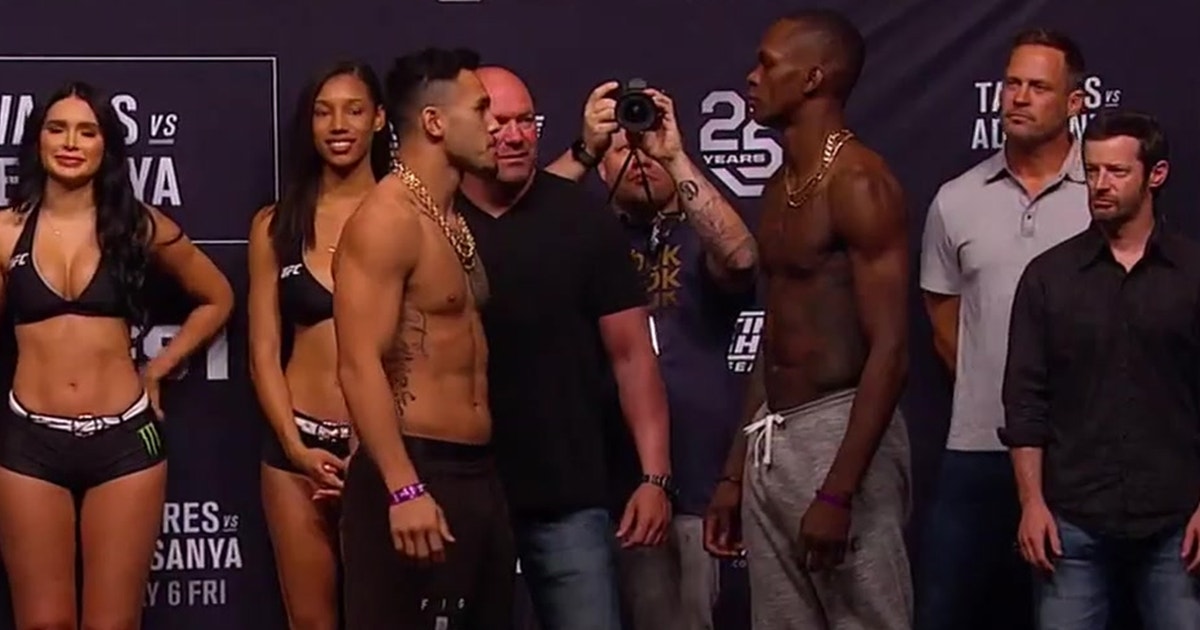 Brad Tavares Vs Israel Adesanya Faceoff The Ultimate Fighter Finale Video Schildnews
