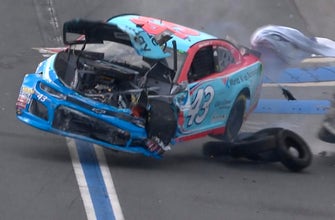 Bubba Wallace gets airborne in massive practice crash | 2018 CHARLOTTE ROVAL