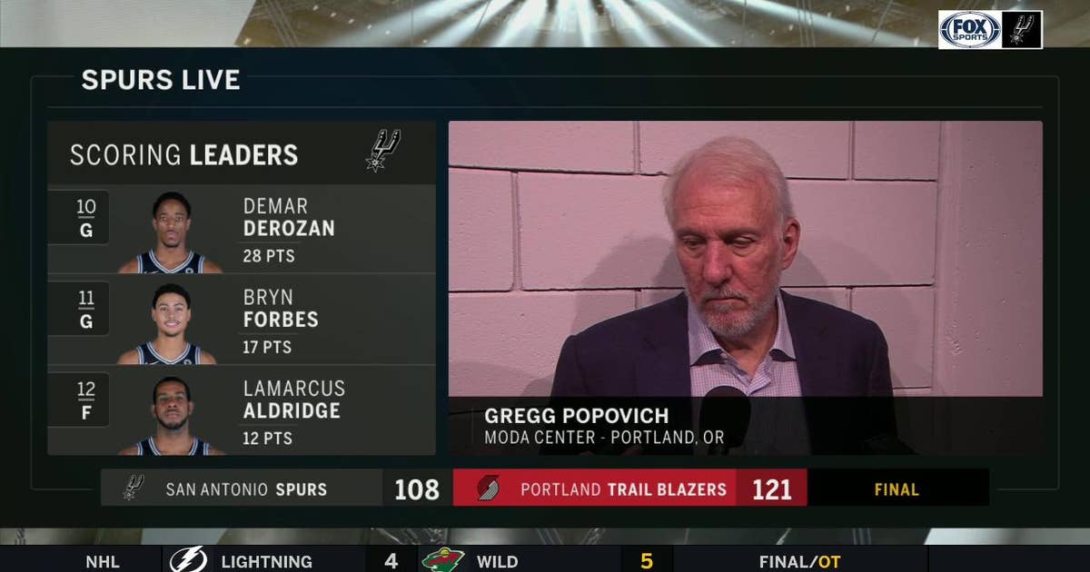 Gregg Popovich talks Defensive Discipline, loss to Portland