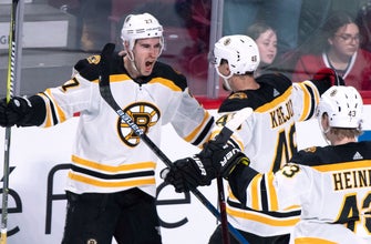 Moore's late power-play goal lifts Bruins past Canadiens