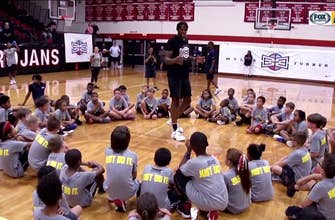 
					Myles Turner teaches future ballers at his youth basketball camp
				