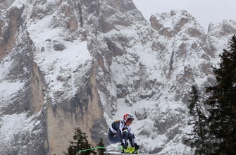 
					Austrian skier Franz leads Val Gardena downhill training
				