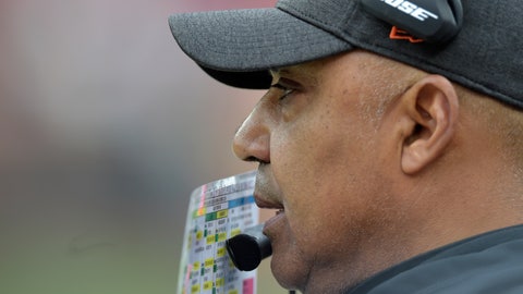 Cincinnati Bengals head coach Marvin Lewis watches during the first half of an NFL football game against the Cleveland Browns Sunday Dec. 23 2018 in Cleveland