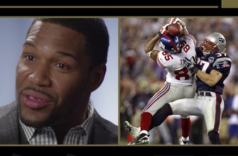 Michael Strahan relives the unbelievable moments after the David Tyree helmet catch in Super Bowl XLII