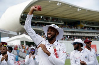 
					Chase takes 8-60 as West Indies win 1st test by 381 runs
				