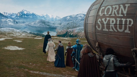This undated image provided by Anheuser Busch shows a scene from the company's Bud Light 2019 Super Bowl NFL football spot