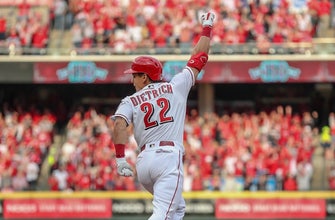
					Dietrich's pinch-hit, three-run homer lifts Reds to 5-3 win over Pirates on Opening Day
				