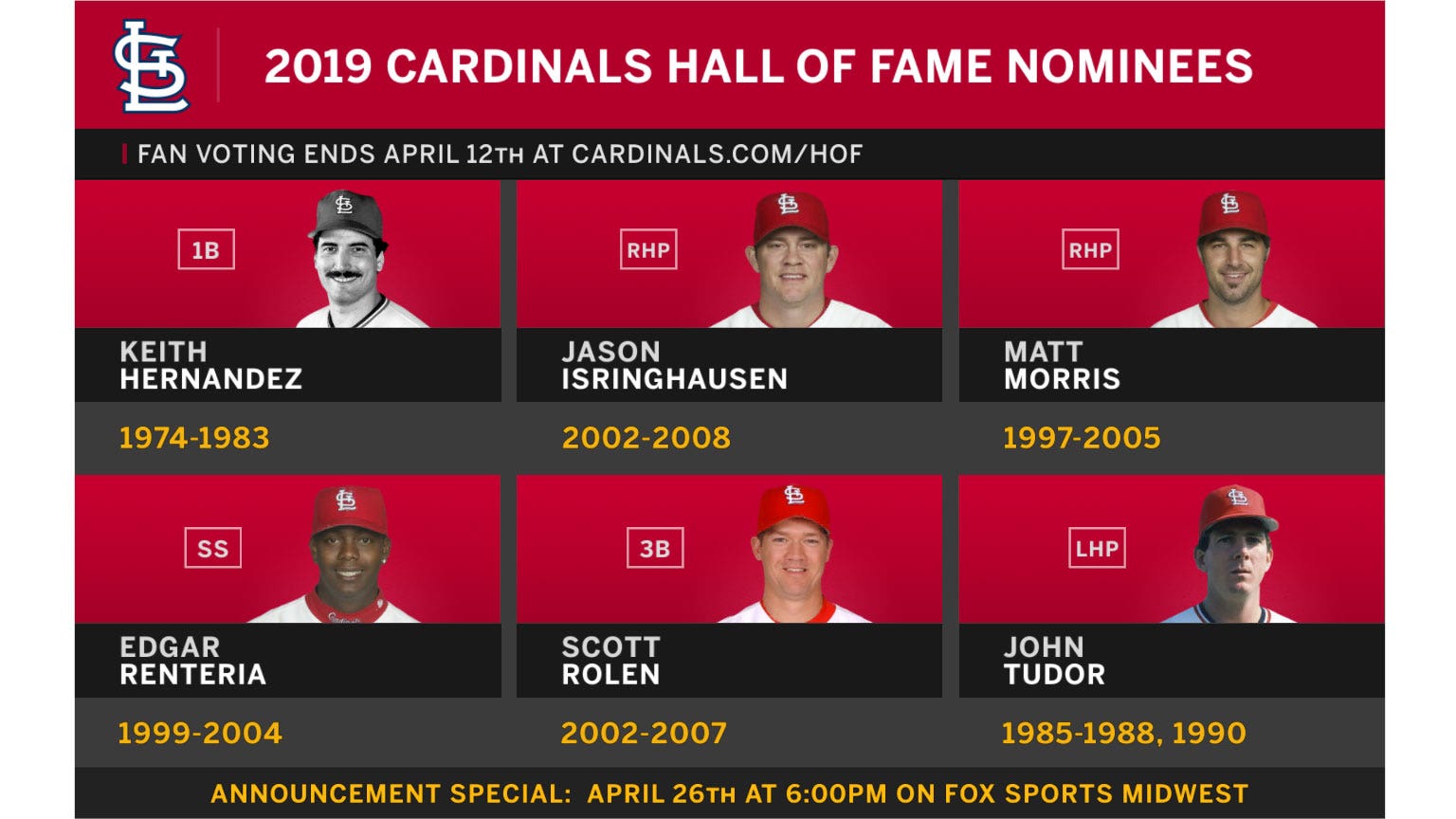 Fan Voting Opens For Cardinals Hall Of Fame 2019 Inductees Fox Sports