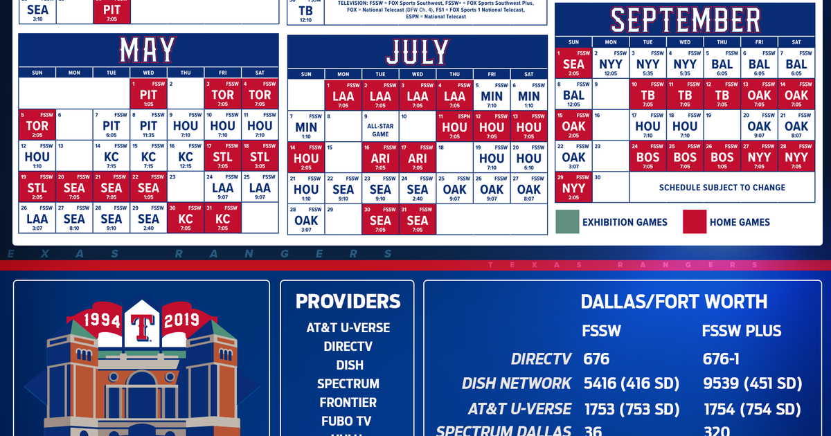 Texas Rangers Television Schedule And Channel Listings Fox Sports