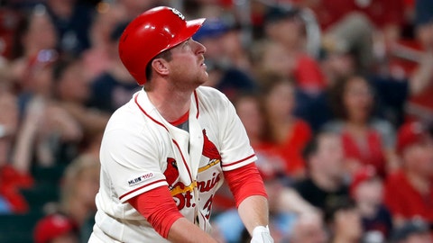 Jedd Gyorko watches one of the two home runs he hit this season clear the fence. AP