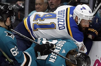 
					Defensive switch helps spark Blues' series-evening win over Sharks
				