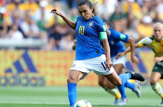 
					Brazil’s Marta becomes first player ever to score in five different World Cups
				