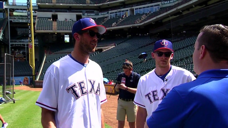 Bishop, Perry take BP before Dallas Stars Night | Rangers Insider