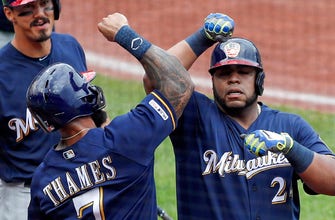 
					Yelich-less Brewers fall to Pirates in final game of first half
				