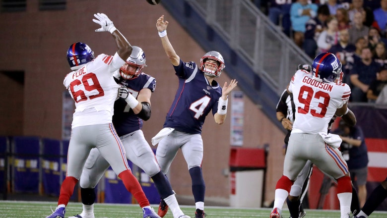 Pats' Stidham throws 2 TDs before Giants rally for 31-29 win