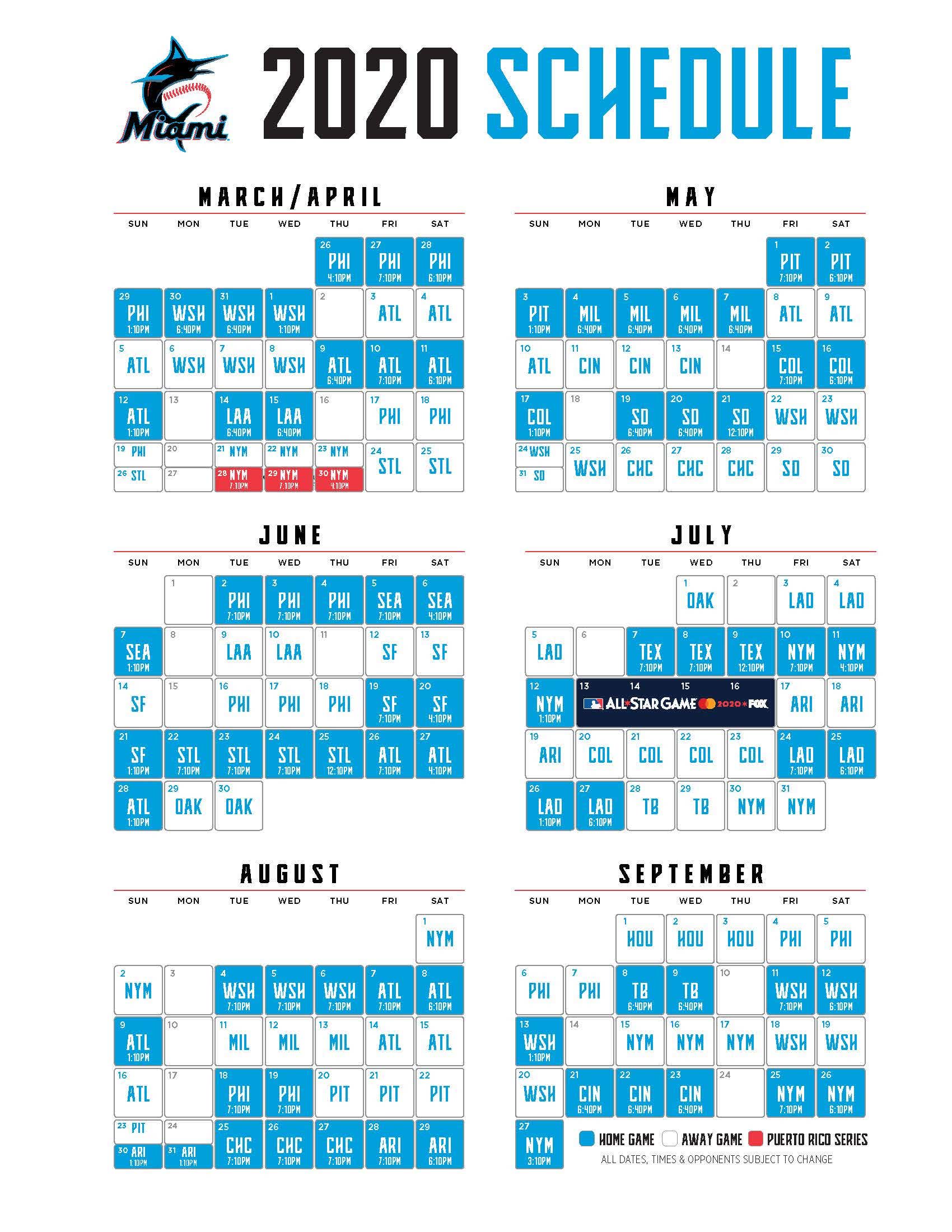 Marlins Printable Schedule Printable Templates