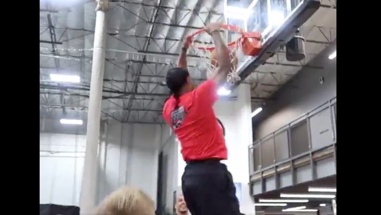 WATCH: Spurs star DeMar DeRozan battles campers 'knockout' at Mamba Sports Academy