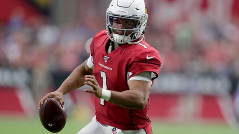 Arizona Cardinals quarterback Kyler Murray scrambles against the Detroit Lions during the first half of an NFL football game Sunday Sept. 8 2019 in Glendale Ariz