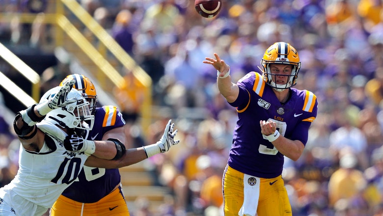 Burrow makes history as No. 5 LSU beats Utah State, 42-6