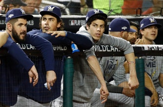 
					Yelich watches helplessly as Brewers fall short again
				