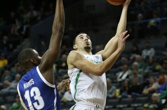 
					No. 14 Oregon beats Texas Arlington 67-47
				