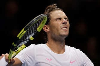 
					Nadal saves match point v Medvedev for 1st win at ATP Finals
				
