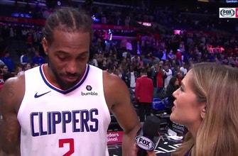 
					Kawhi Leonard talks after the Clippers 98-88 win
				