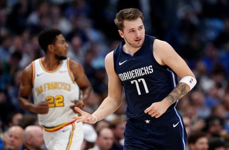 
					Doncic has 33 first-half points, Mavs hammer Warriors 142-94
				