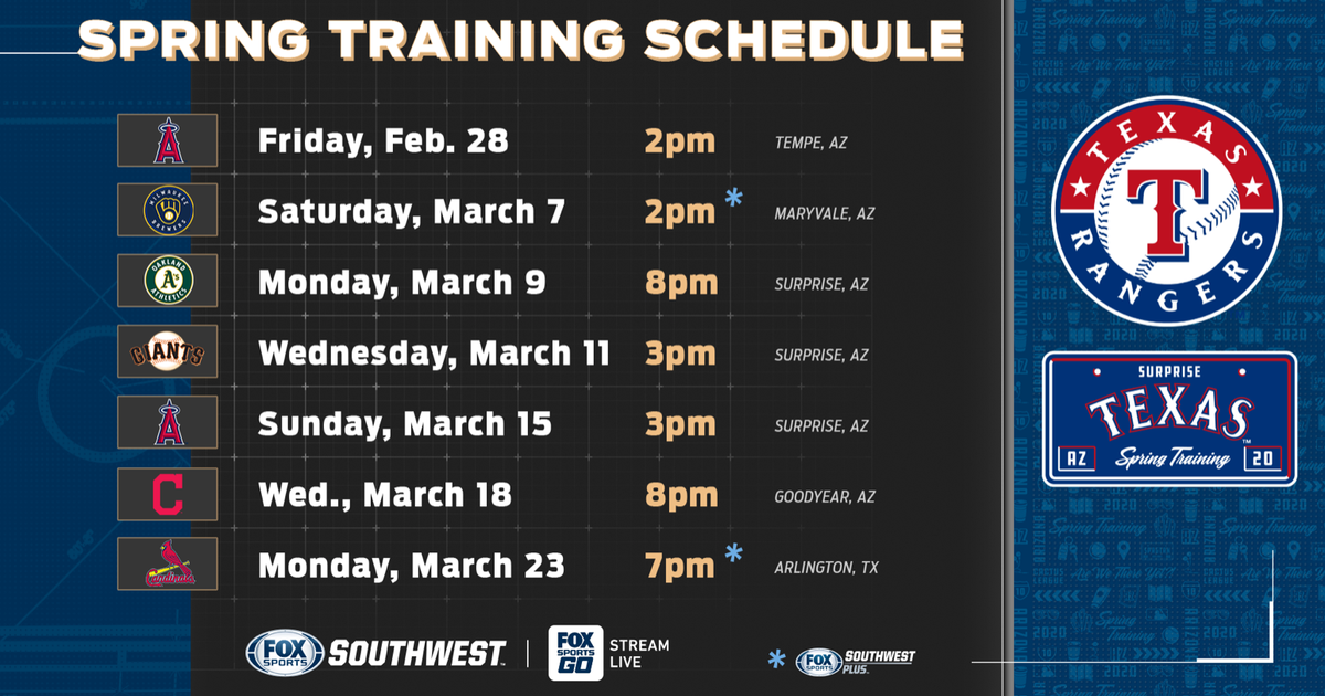 Texas Rangers Spring Training Broadcast Schedule Click Here FOX Sports