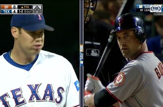 WATCH: Colby Lewis registers 6th strikeout of World Series Game 3 | Rangers CLASSICS