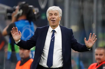 The Latest:  Atalanta coach says virus was life-threatening.