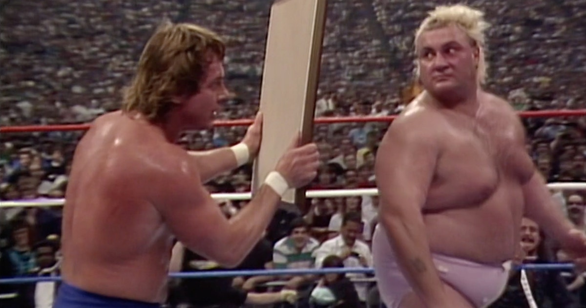 'Rowdy' Roddy Piper takes on Adrian Adonis in a hair vs 