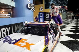 Denny Hamlin wins on a long day at Homestead