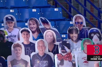 
					Rays fan cutout gets plunked by Red Sox HR
				