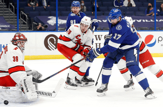 Ross Colton scores in his NHL debut, Lightning shut out Hurricanes for 3-0 win