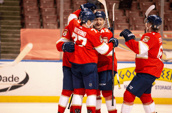 Short-handed Panthers grind out OT win, series sweep over visiting Red Wings