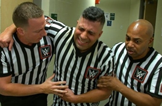 Referee Eddie Orengo gets assistance following attack by Charlotte Flair: WWE Network Exclusive, April 19, 2021