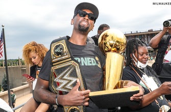 Bucks’ Bobby Portis tells Bobby Lashley that he’ll see him this Saturday at WWE Live in Milwaukee