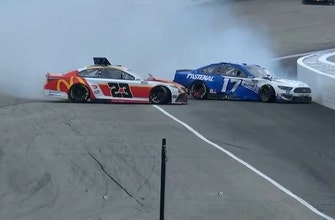 Bubba Wallace loses control and takes out Chris Buescher at New Hampshire